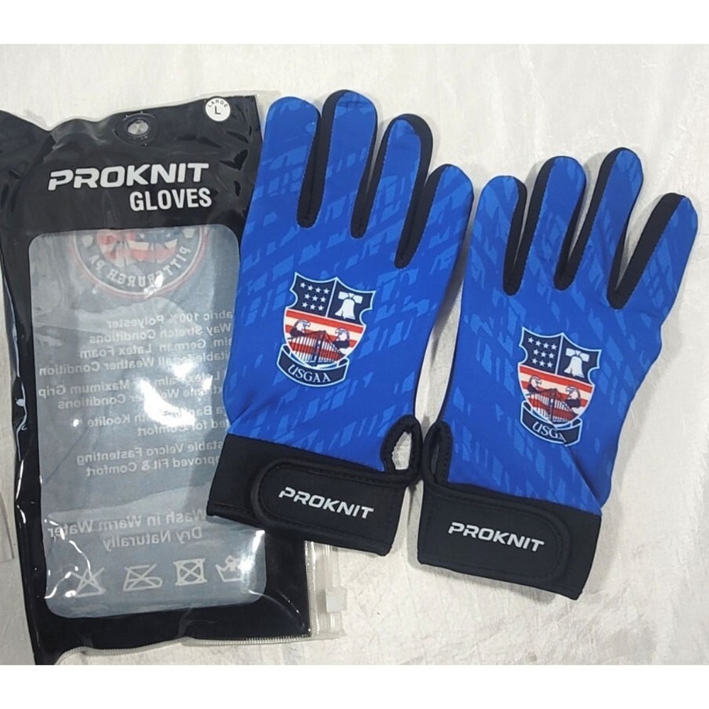 ProKnit Adult USGAA Latex Foam Palm Hurling‎ Sports GAA Gloves - Blue - Large